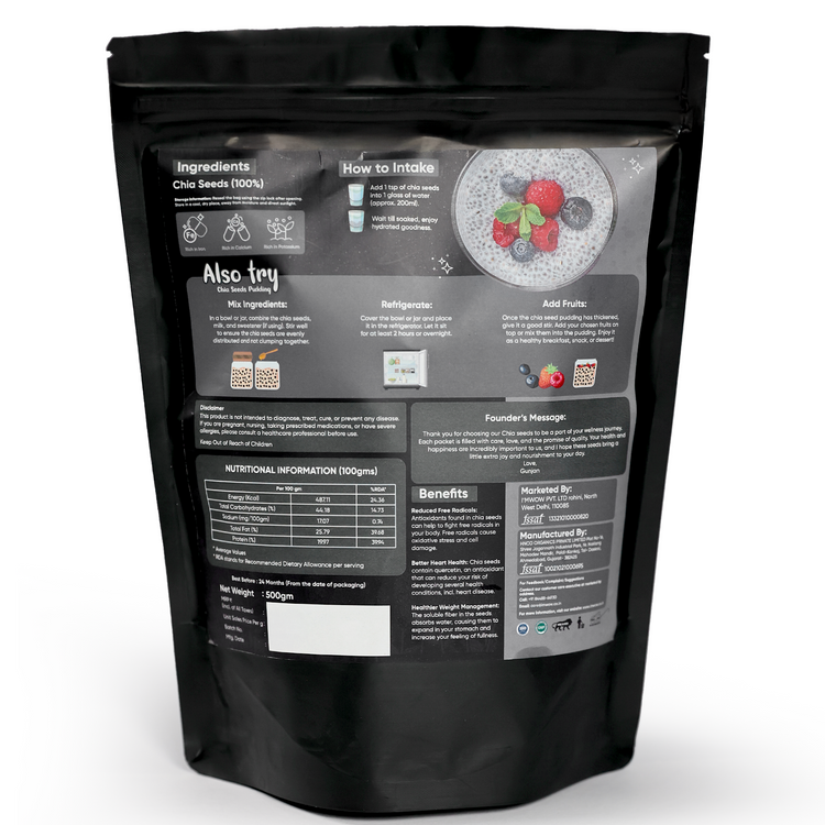 Natural Chia Seeds 500g Premium