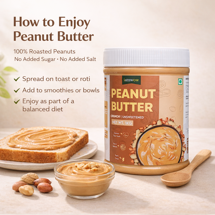 Natural Peanut Butter 1 Kg - Crunchy